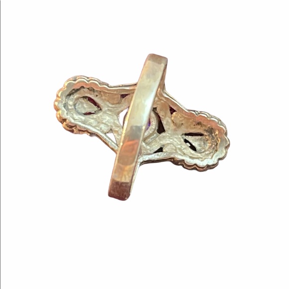 Lovely oval Marcasite gemstone sterling ring - Picture 3 of 9